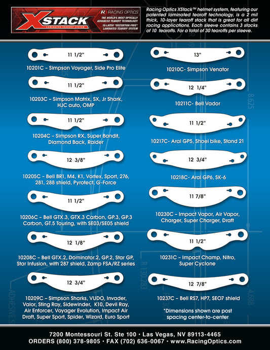 X Stack Helmet Tearoffs